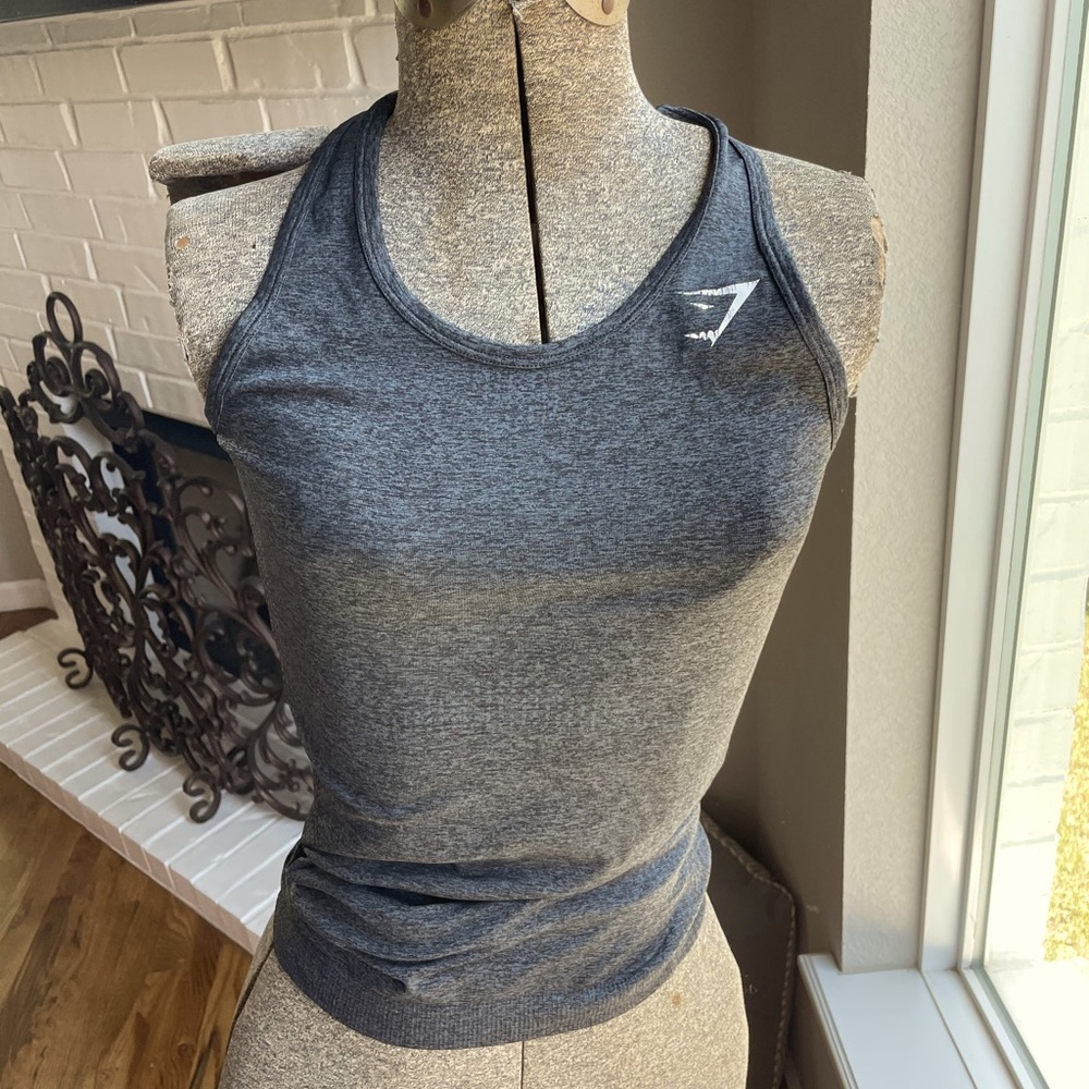 Dark gray Gymshark compression tank top